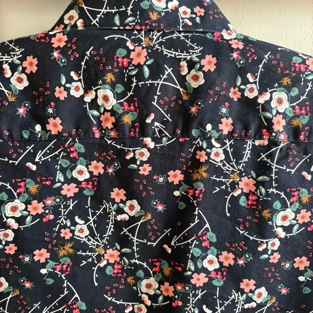 Paisley & Gray Floral Navy Men's Button Down Slim Fit Small 15